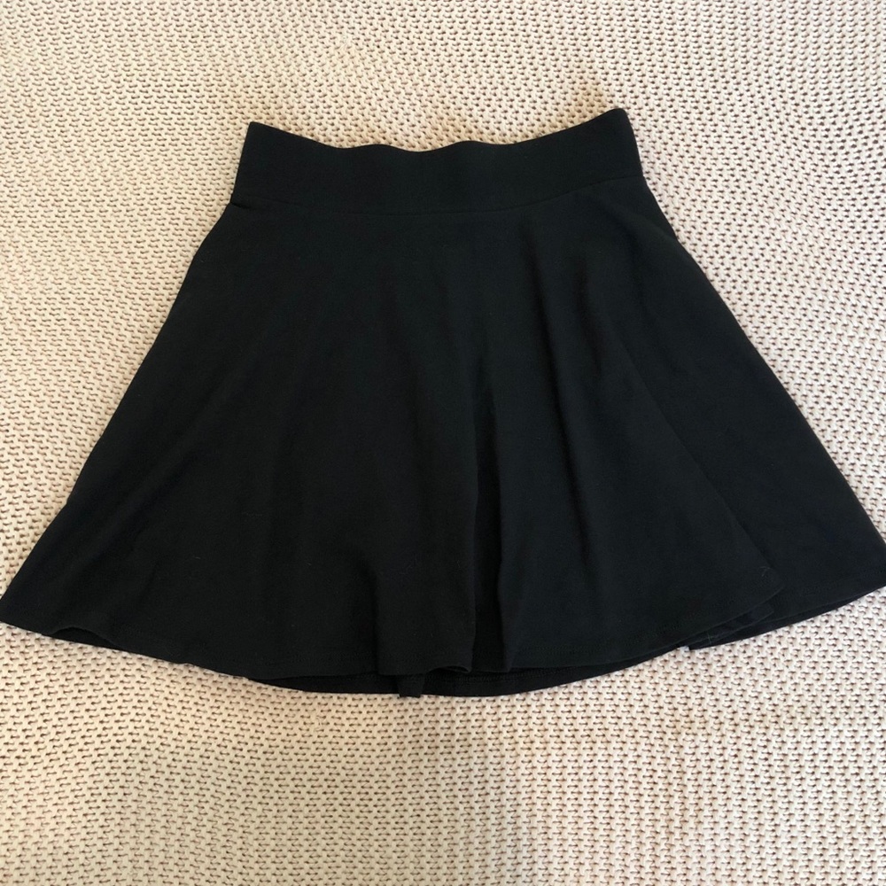 Black flowy skater skirt